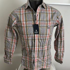 Psycho bunny mens button shirt new size small